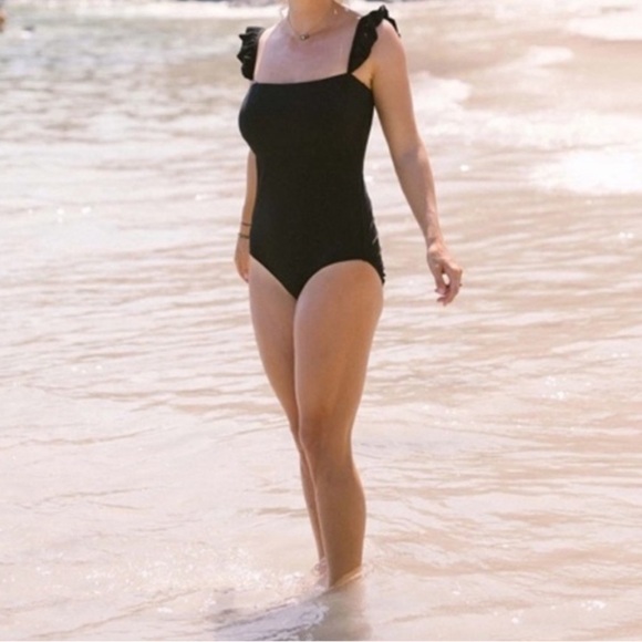 Albion Other - Albion the Mimi black ruffle one piece Swimsuit